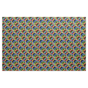 Tissu Cercle, coloré, anneaux arc-en-ciel, points sur no