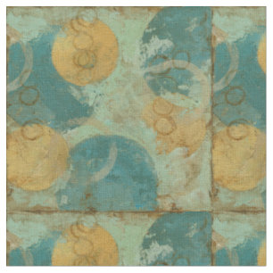 Tissu Cercles bleus et jaunes