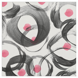Tissu Cercles d'aquarelle rose Abstrait points