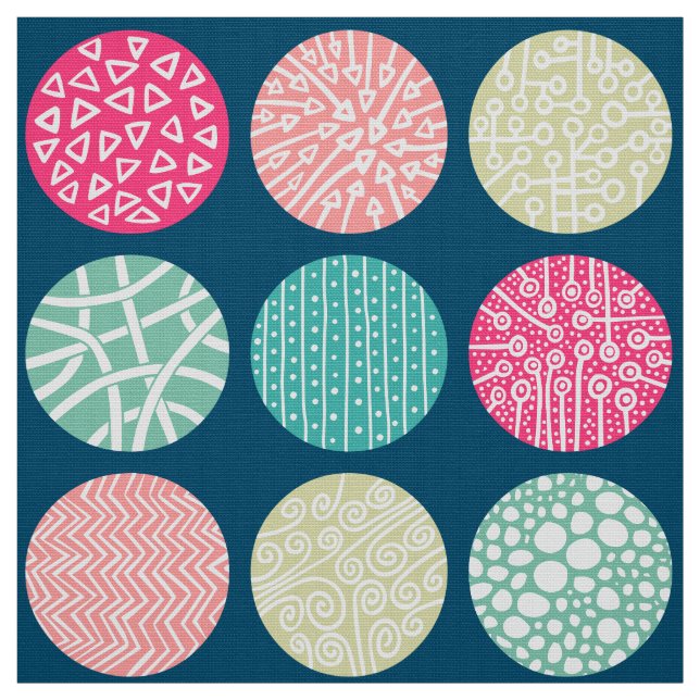 Tissu Cercles décoratifs - Couleurs 01 - avec 00486b (Échantillon)