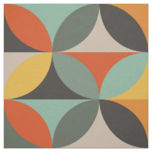 Tissu Cercles géométriques rétro