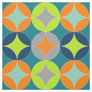 Tissu Cercles modernes du milieu du siècle Motif géom