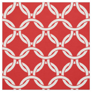 Tissu Cercles rouges, blancs liés Motif n° 1