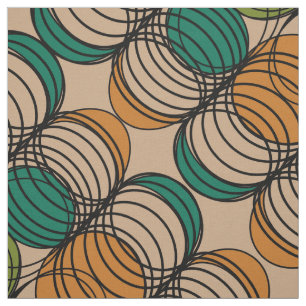 Tissu Cercles spiro-graphiques rétrospectifs Abstraits
