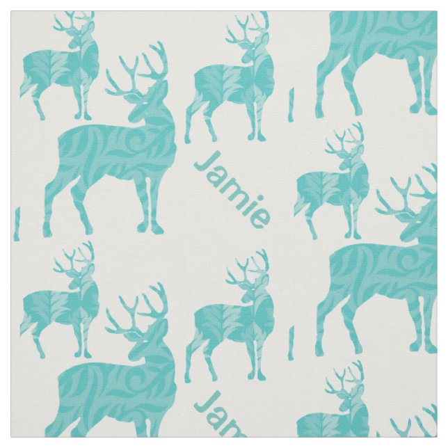 Tissu Cerf Aqua personnalisé avec Motif Abstrait (Échantillon)