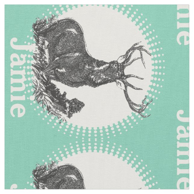 Tissu Cerf personnalisé à la menthe moderne (Fermer)