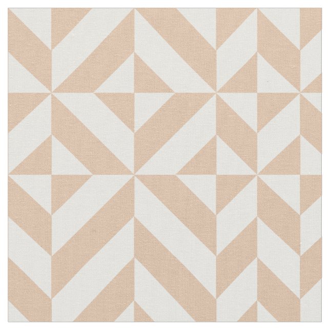 Tissu Chaleureux Beige Géométrique Motif (Fermer)
