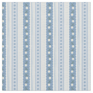 Tissu Chambray Bleu Fleur Vigne à Motif Coquille