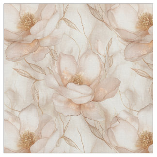 Tissu Champagne Magnolias