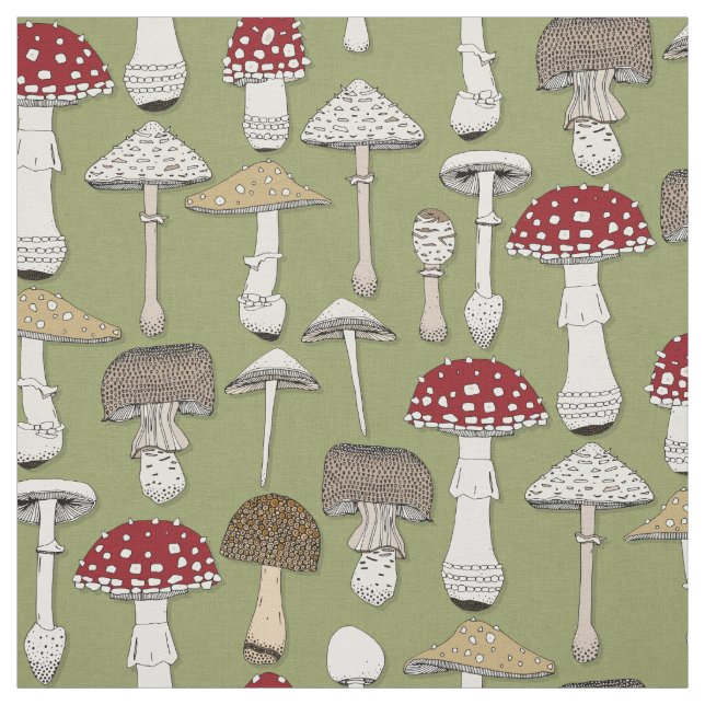 Tissu champignon vert (Échantillon)