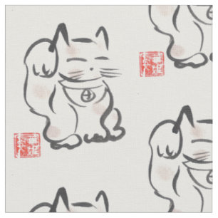 Tissu chanceux japonais de Maneki Neko de chat
