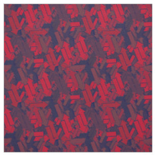 Tissu Chaos Urbain De Toutes Les Manières Rouge Marine F