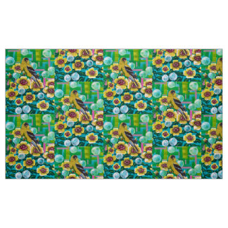 Tissu Chardonneret dans des bulles de jardin