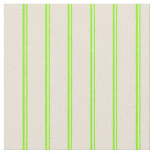Tissu Chartreuse et Bisque Stripes/Lignes Motif