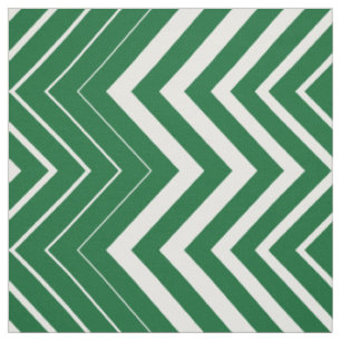 Tissu Chasseur Vert Et Blanc Zigzag Chevron
