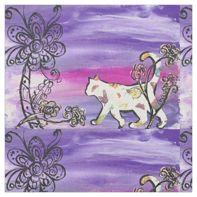 Tissu Chat de papillon (Échantillon)
