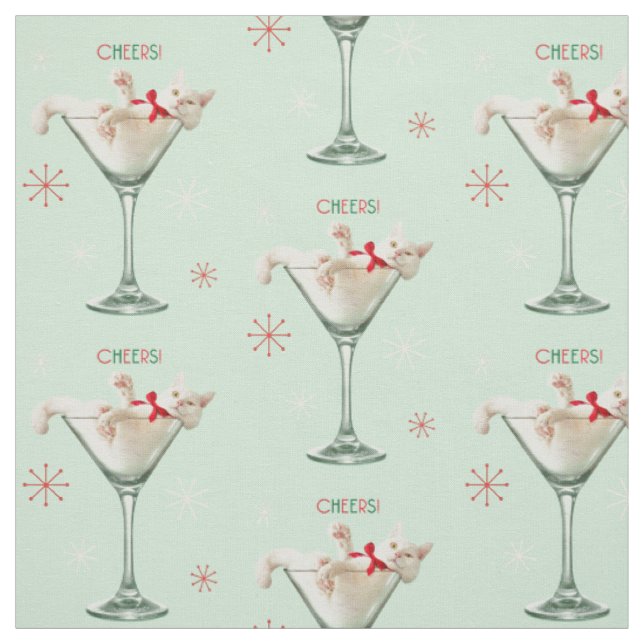 Tissu Chat en verre Martini (Échantillon)