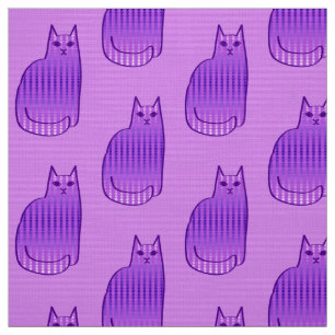 Tissu Chat Moderne du Milieu du Siècle, Orchidée et Viol