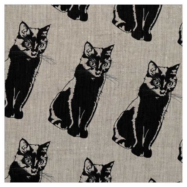 Tissu Chat noir (Échantillon)
