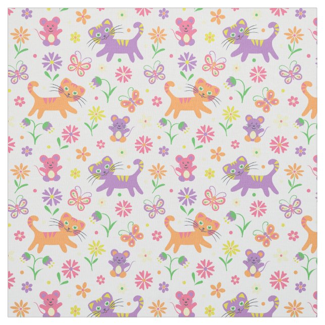 Tissu Chats et copie de souris (Échantillon)