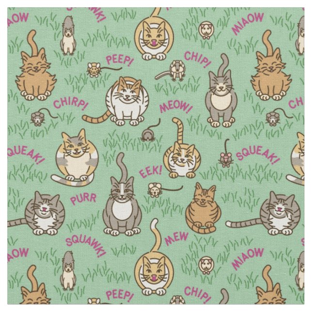Tissu Chats et créatures (Fermer)