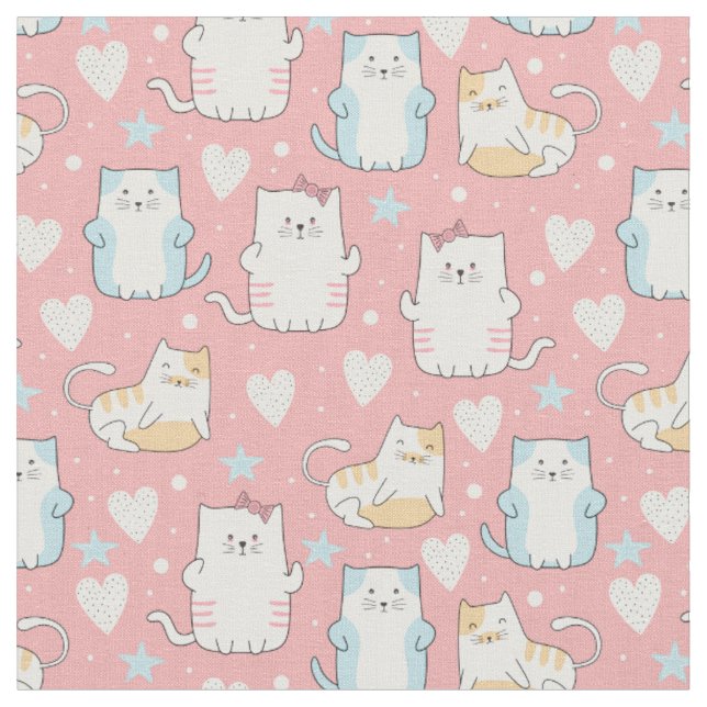 Tissu Chats mignons (Fermer)