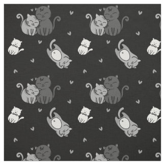 Tissu Chats mignons sur Amoureux de les chats Black Chee