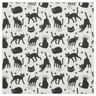 Tissu Chats noirs