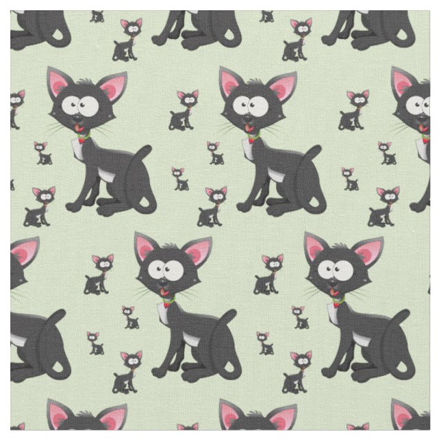 Tissu Chats noirs Whimsical (Fermer)