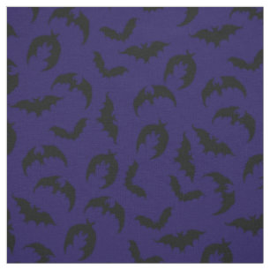 Tissu Chauve-souris gothique Halloween Bleu profond