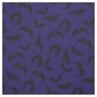 Tissu Chauve-souris gothique Halloween Bleu profond