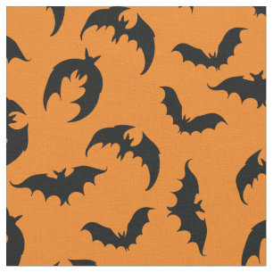 Tissu Chauve-souris gothique Halloween orange