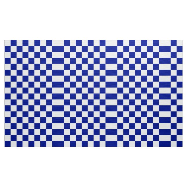 Tissu Checkered de bleu et blanc royal de motif (Yard)