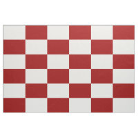 Tissu Checkered rouge et blanc géométrique de