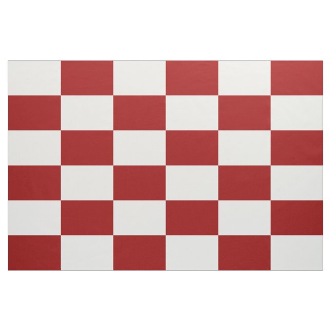 Tissu Checkered rouge et blanc géométrique de (Yard)