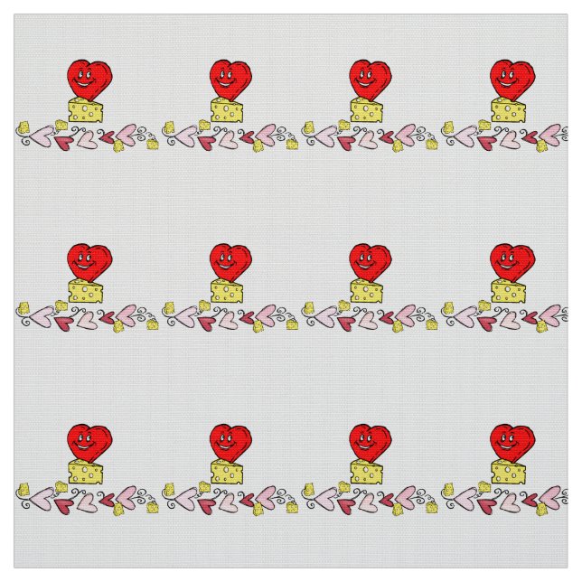 Tissu Cheesy Kisses Red Hearts Fabric (Échantillon)