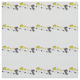 Tissu Cheesy Mousey Coeurs rouges Baisers