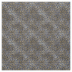 Tissu Cheetah Spots Marine et Or