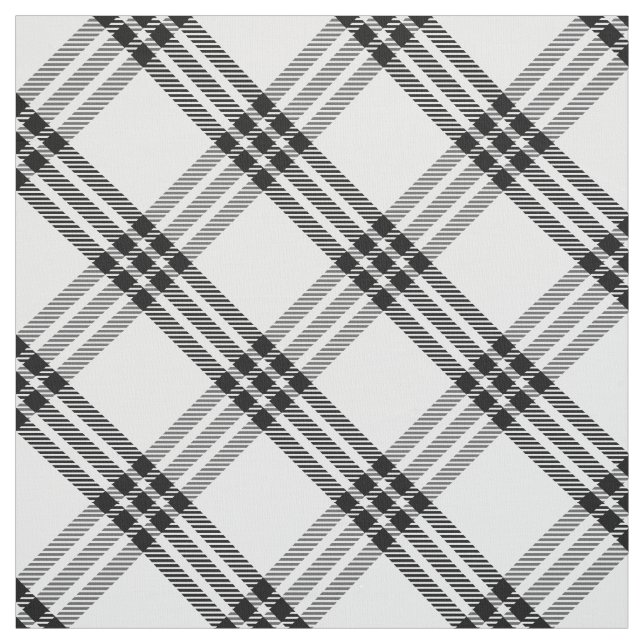 Tissu Chèque de buffle noir et blanc (Échantillon)