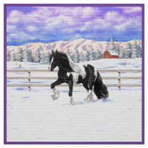 Tissu Cheval d'attelage de la bandelette tzigane noire d