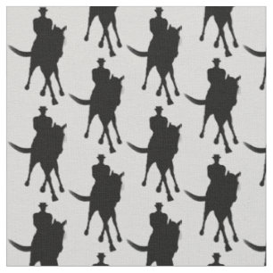 Tissu Cheval Dressage Et Rider Motif Silhouette