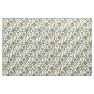 Tissu Chèvres Hipster turquoises et coralliennes - GetYe