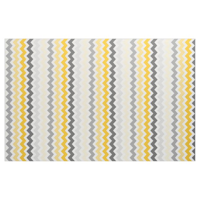 Tissu Chevron moyen barre le gris jaune (Yard)