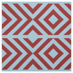 Tissu Chevrons rouges et bleus et diamants géométriques