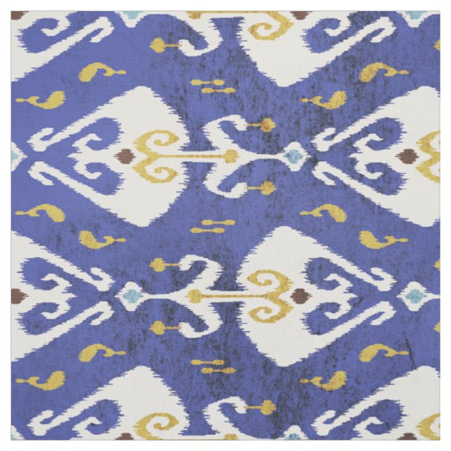 Tissu Chic coloré naby bleu ikat motifs tribaux (Échantillon)