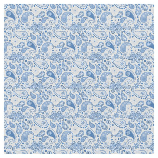 Tissu Chic Fun Bleu et Blanc Paisley (Fermer)