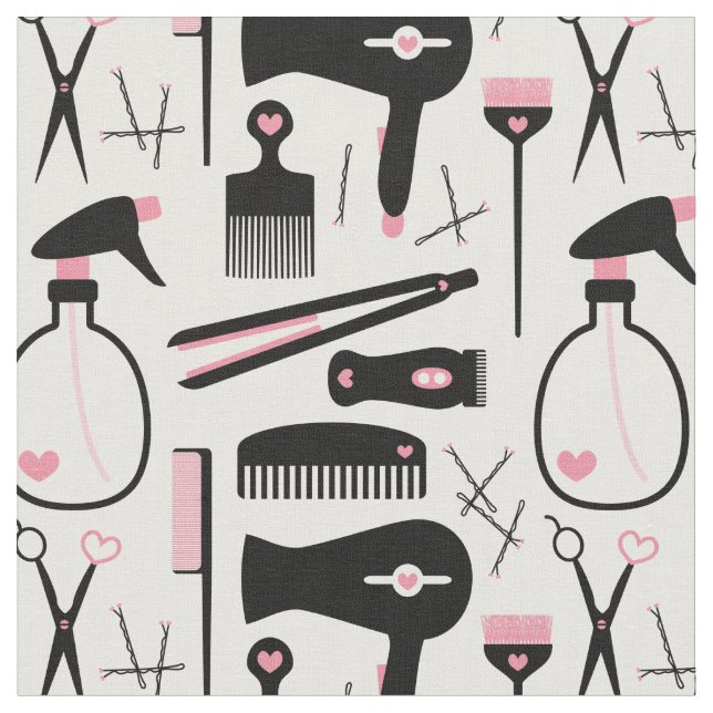 Tissu Chic Retro Rose Coiffeur noir Outils (Fermer)