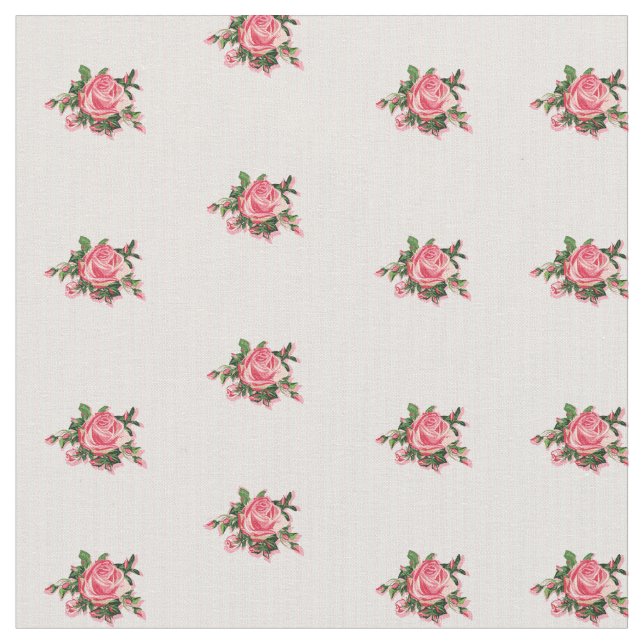 Tissu Chic rose Roses et rayures (Fermer)