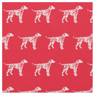 Tissu Chien dalmate Silhouette Animal Rouge