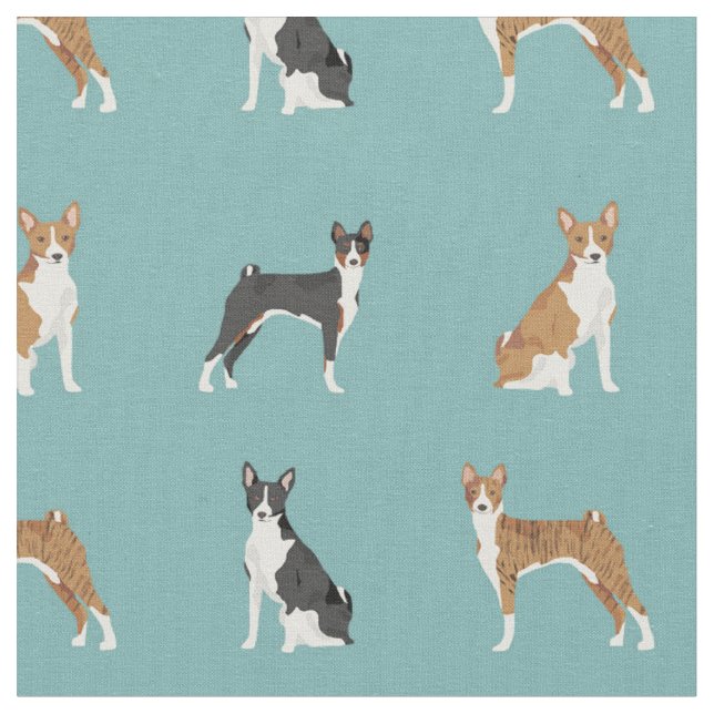 Tissu Chien de Basenji bleu (Fermer)